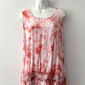 TIE DYE CROCHET DETAIL TOP LIKE NEW